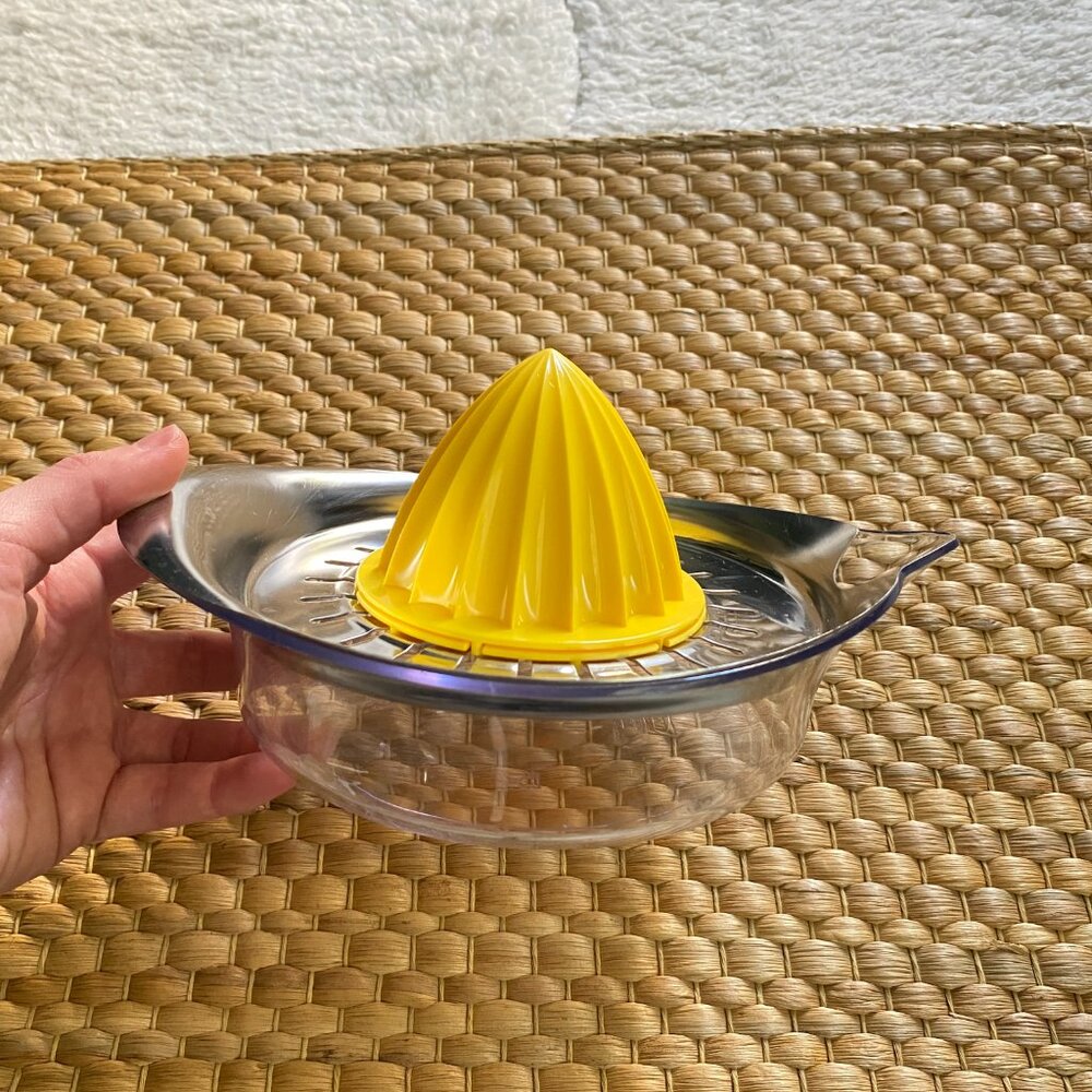 IKEA SPRITTA Yellow Citrus Squeezer – Stainless Steel & Plastic – Like New